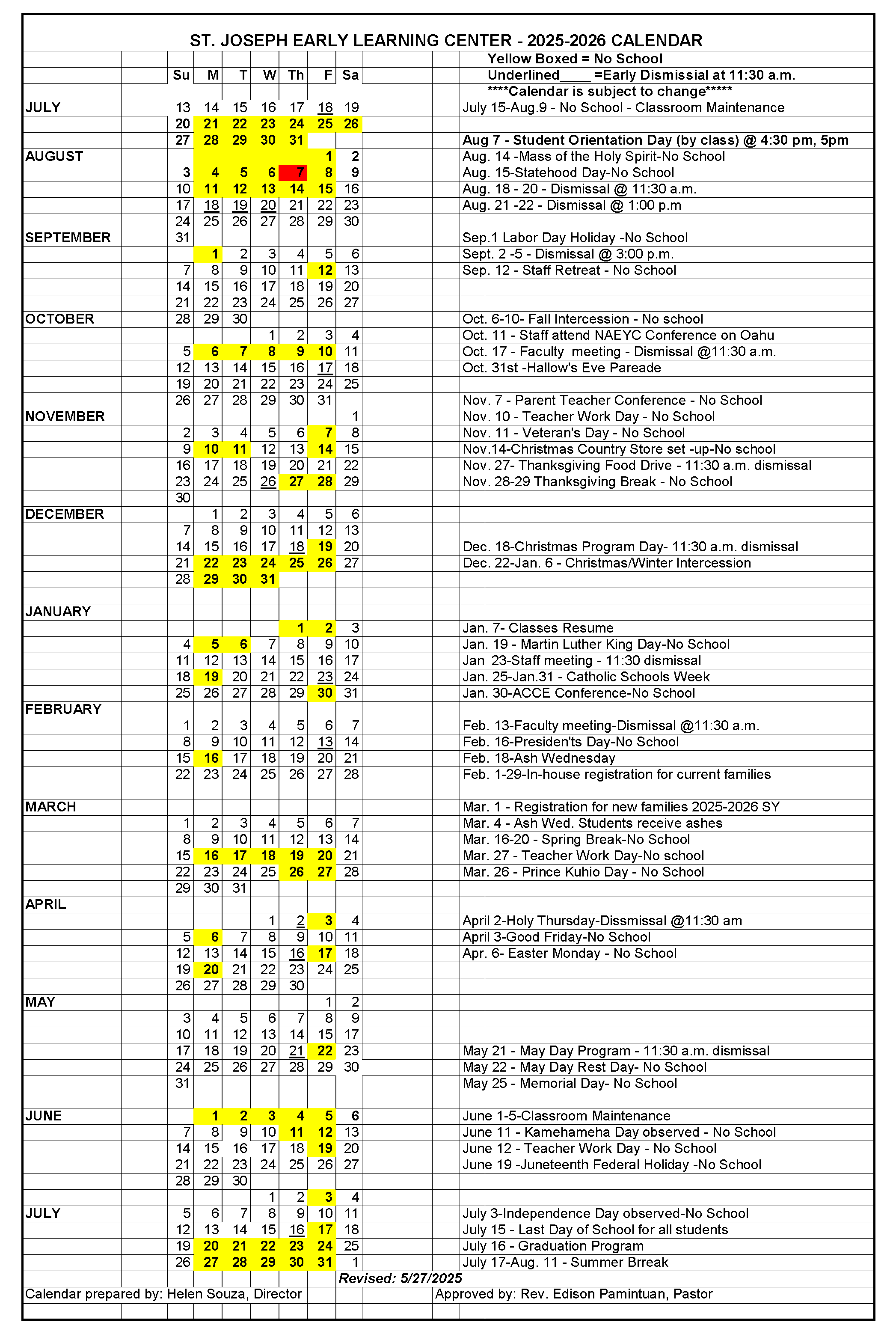 2025-2026 Calendar